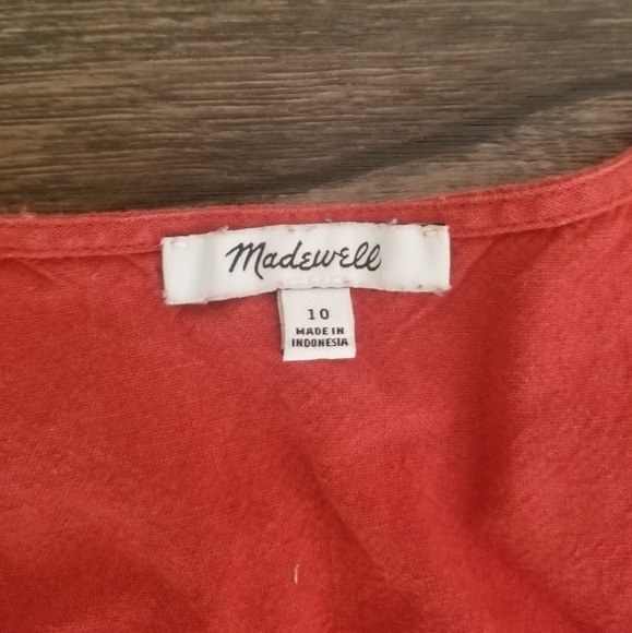 Madewell Burnt Orange Romper. Cotton /linen Blend. Size 10. - Picture 2 of 3